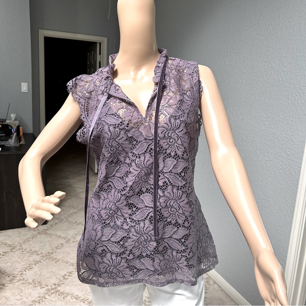 WHBM Purple Lace Blouse